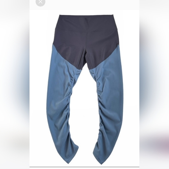 Zyia Active HR Storm Parallel Luxe Blue Gray Ruching Leggings Dance Yoga Block - Picture 2 of 7